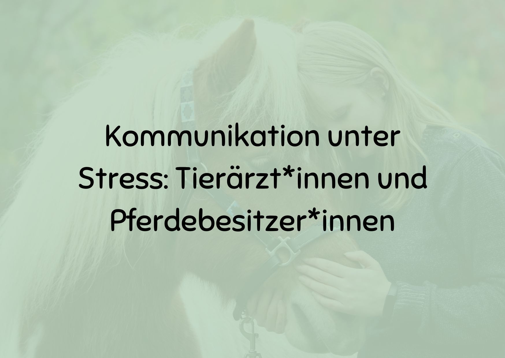 Kommunikation unter Stress: Tierärzt*innen und Pferdebesitzer*innen