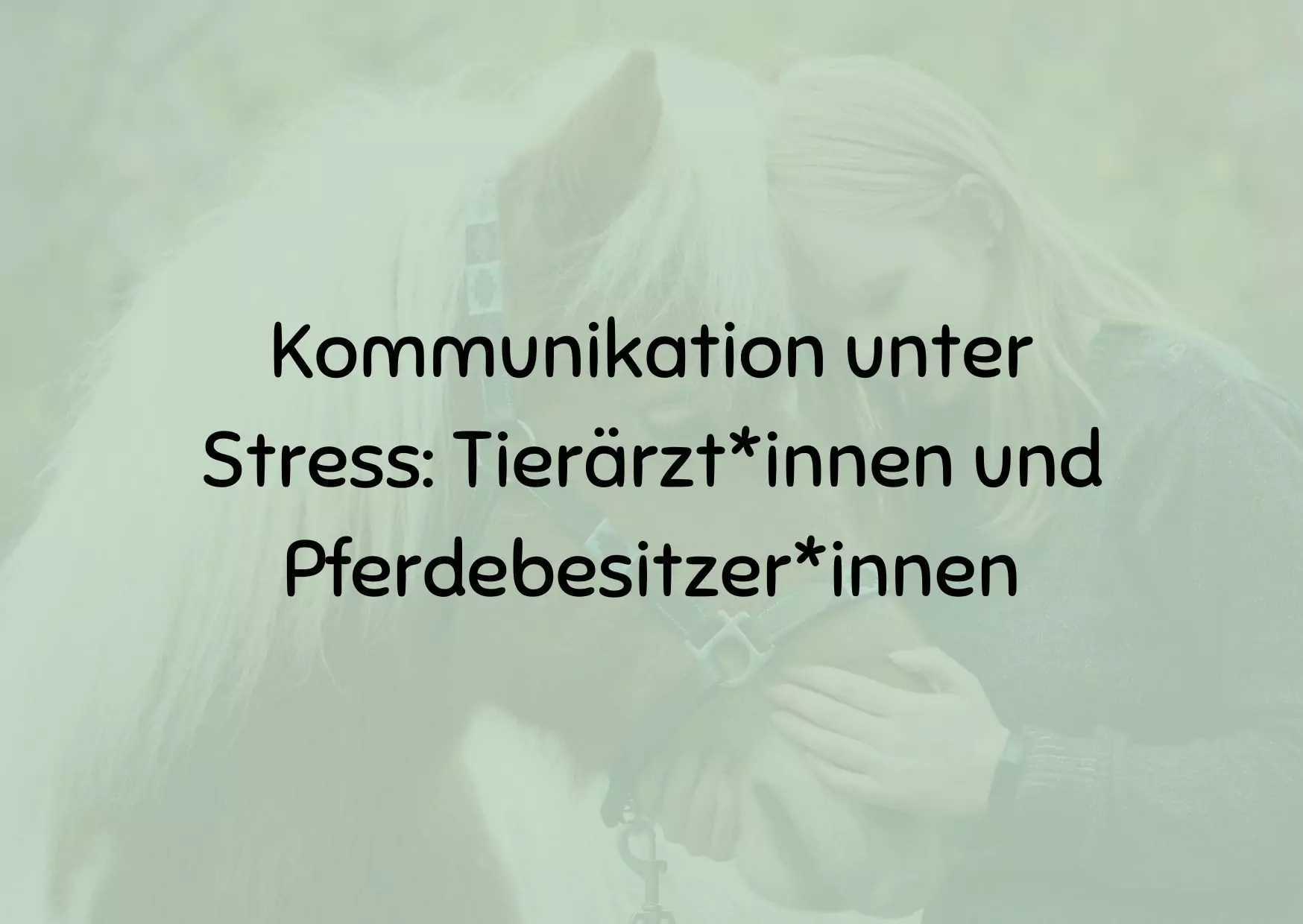 Kommunikation unter Stress: Tierärzt*innen und Pferdebesitzer*innen